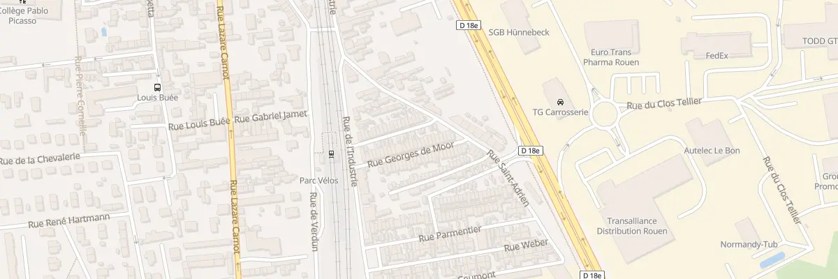 Plan du 20 Rue Georges de Moor à Saint-Étienne-du-Rouvray