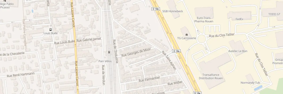 Plan du 16 Rue Georges de Moor à Saint-Étienne-du-Rouvray