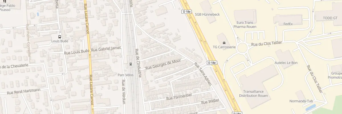 Plan du 14 Rue Georges de Moor à Saint-Étienne-du-Rouvray