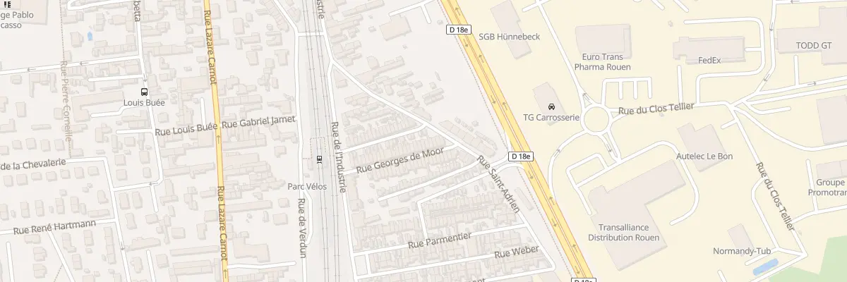 Plan du 12 Rue Georges de Moor à Saint-Étienne-du-Rouvray