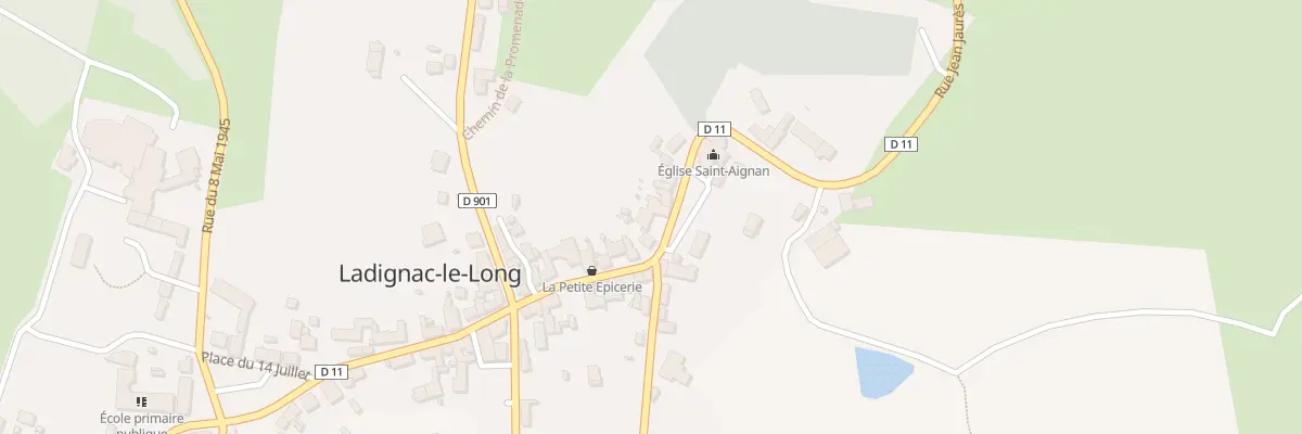 Plan du 23 Rue Jean Jaurès à Ladignac-le-Long