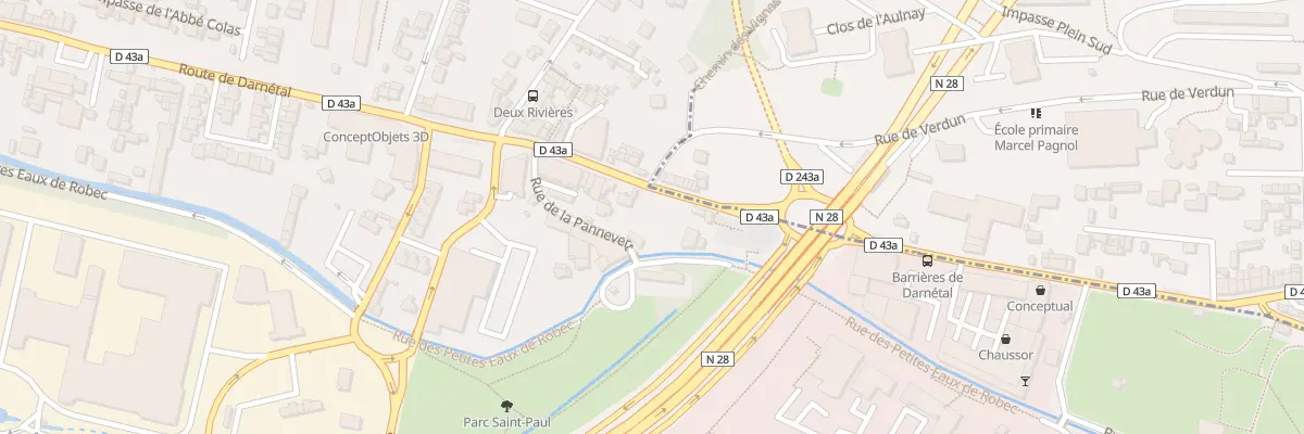 Plan du 75 Rte de Darnetal à Rouen