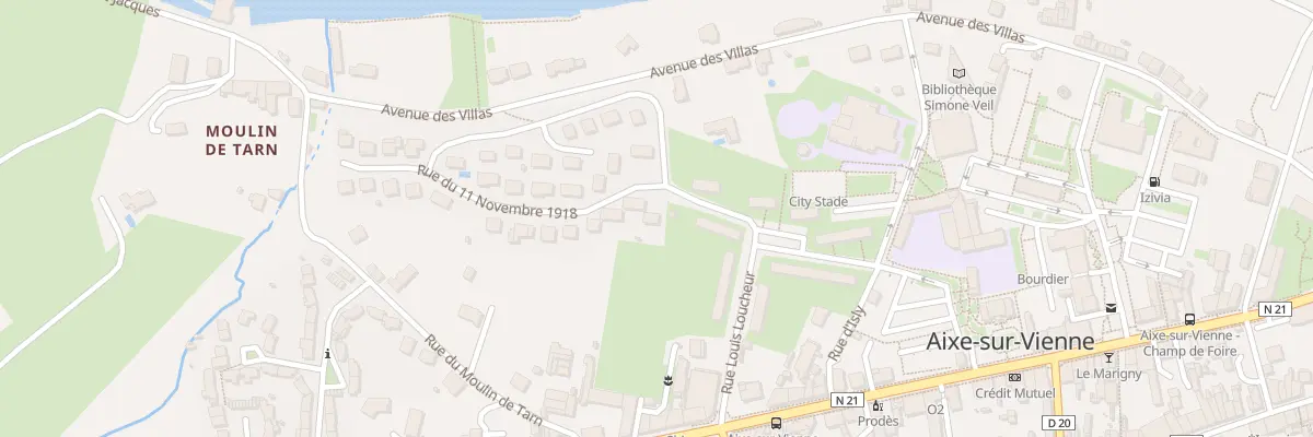 Plan du 1 Rue du Onze Novembre 1918 à Aixe-sur-Vienne