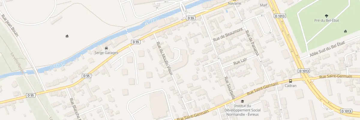 Plan du 12 Rue du Moulin Vieux à Évreux