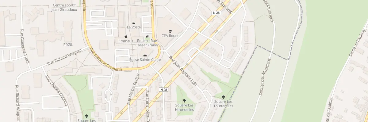 Plan du 62 Rue Jean Baptiste Lulli à Rouen