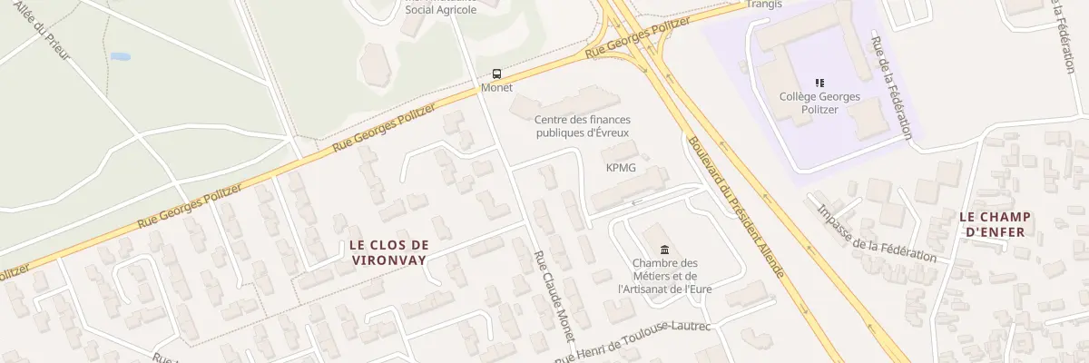 Plan du 16 Rue Claude Monet à Évreux