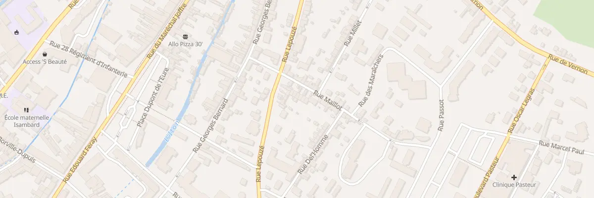 Plan du 12 Rue Maillot à Évreux