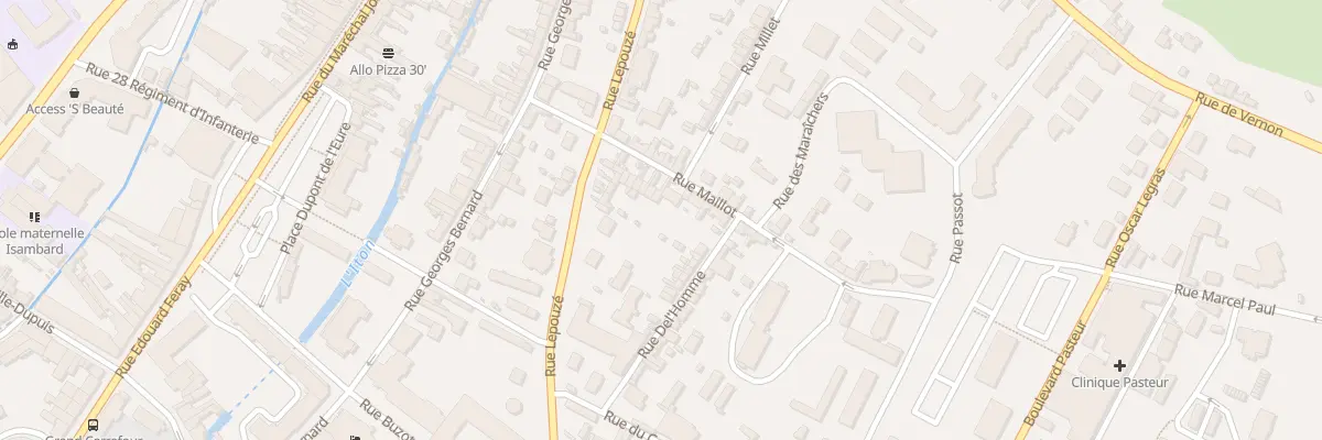 Plan du 20 Rue Maillot à Évreux