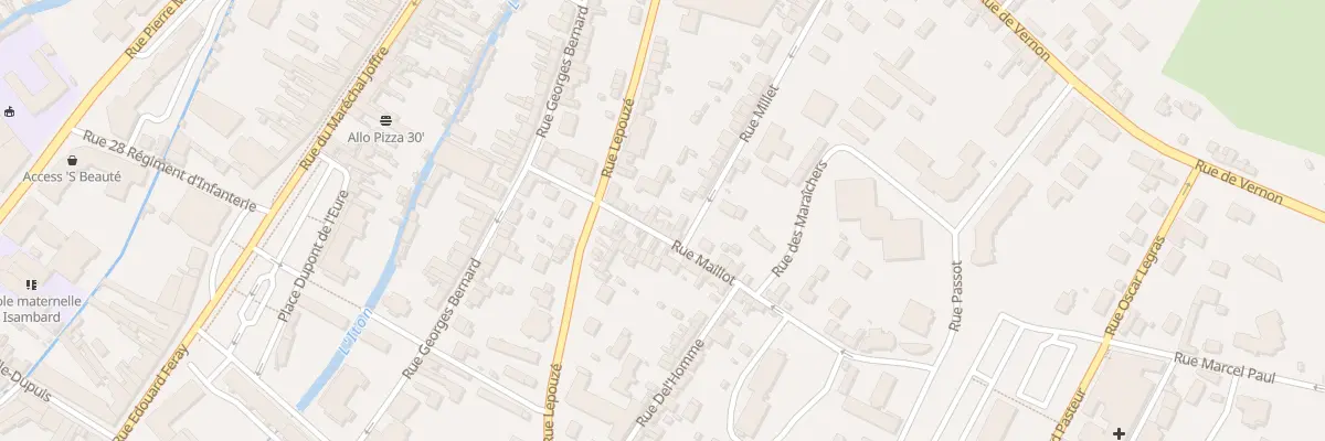 Plan du 9 Rue Maillot à Évreux