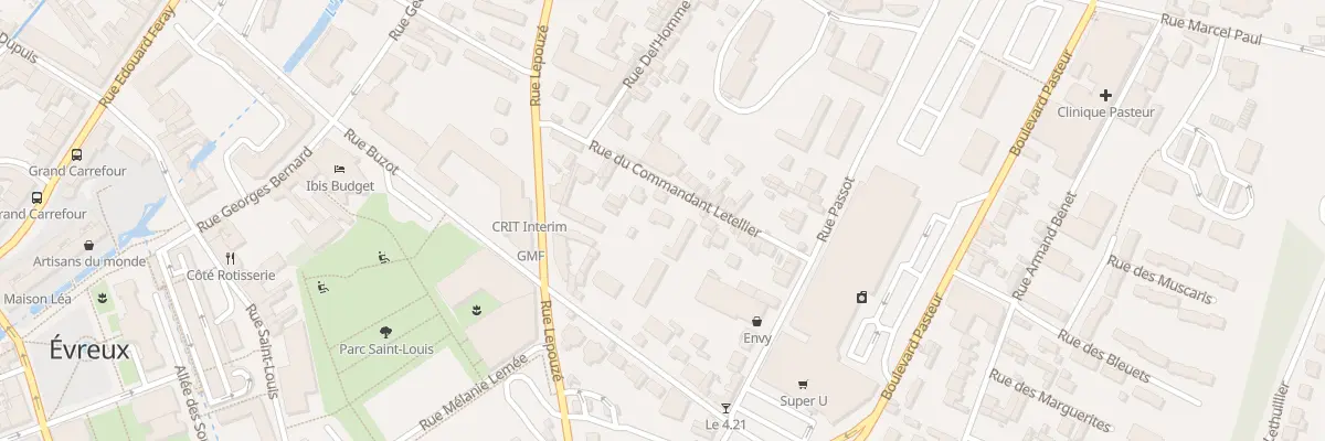 Plan du 10 Rue du Cdt Letellier à Évreux