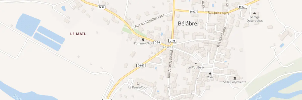 Plan du 7 Rue Emile Zola à Bélâbre
