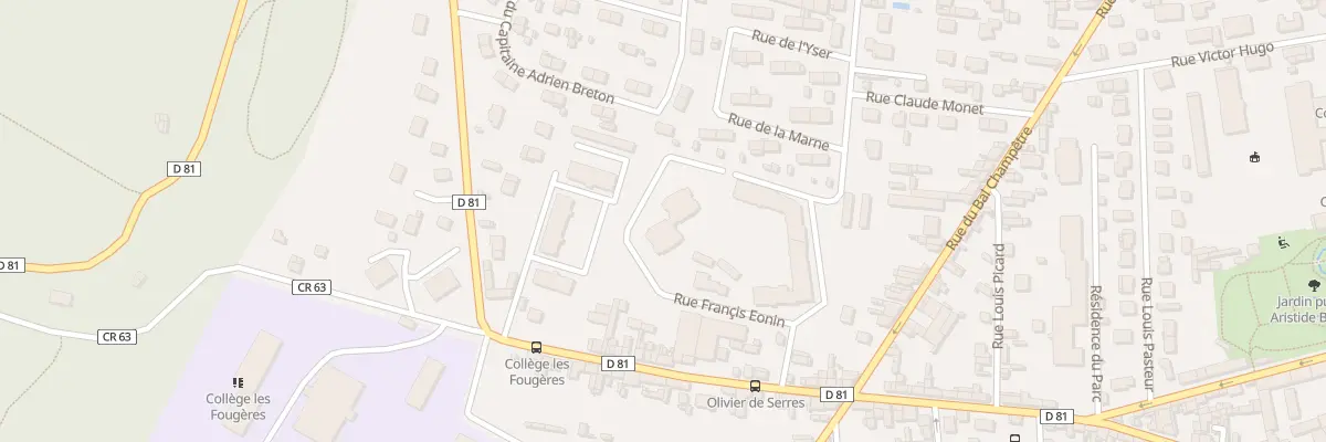 Plan du 67 Olivier Serres à Rue Eonin à Louviers