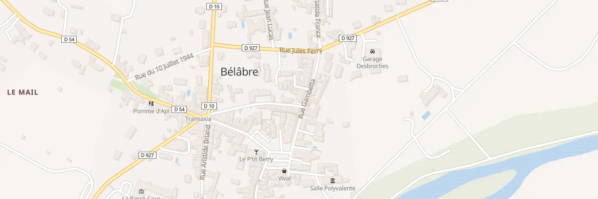 Plan du 5 Rue Gambetta à Bélâbre