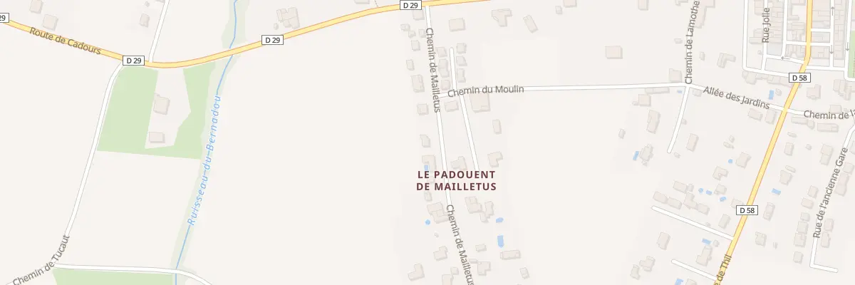 Plan du 171B Le Padouent de Mailletus à Launac