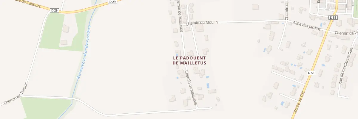 Plan du Padouent de Mailletus à Launac