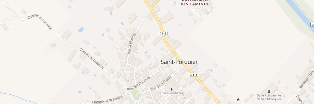 Plan du 1 D 813 de Castelsarrasin à Saint-Porquier