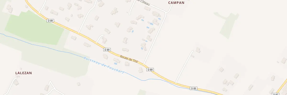 Plan de Rte de Thil à Menville