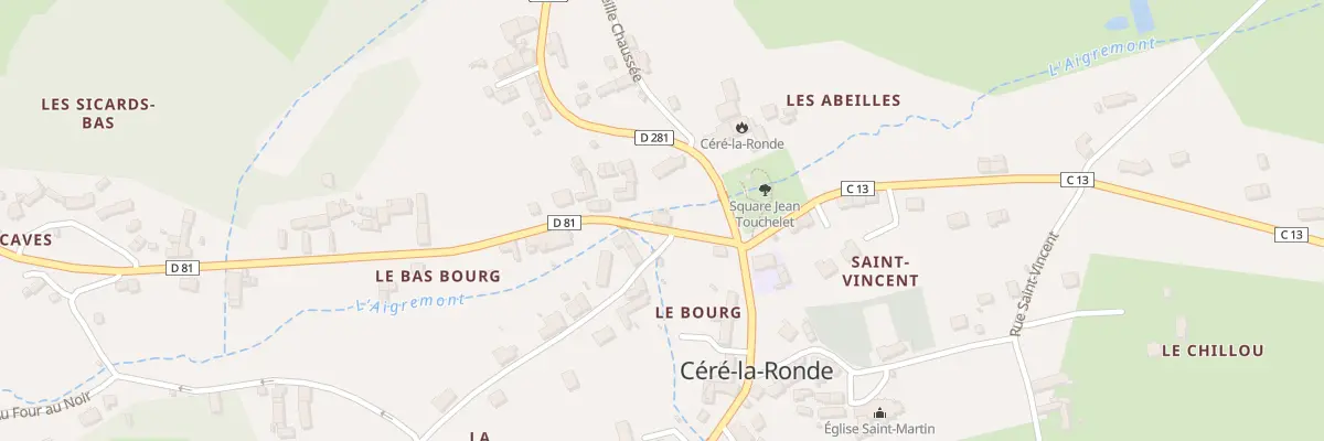 Plan du 1 Rue Alfred de Vigny à Céré-la-Ronde