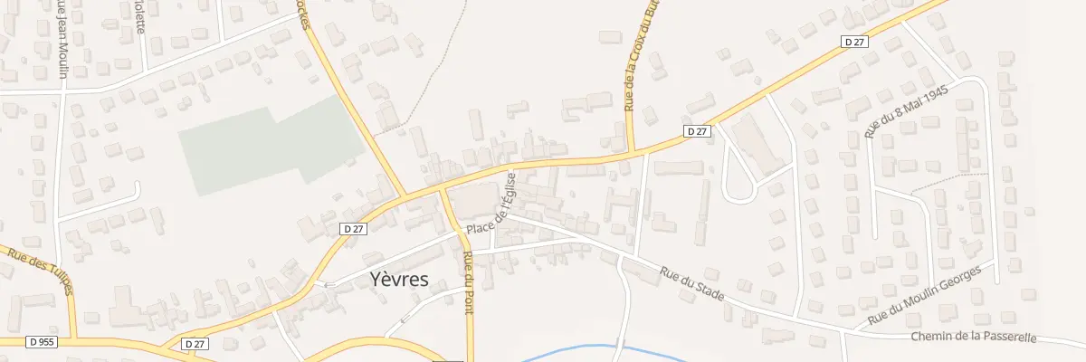Plan du 1 Pl de l’Eglise à Yèvres
