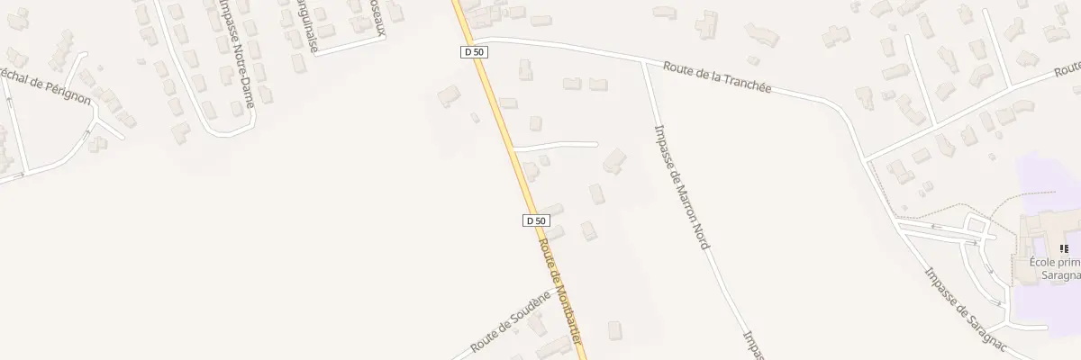 Plan du 401 Rte de Montbartier à Montech