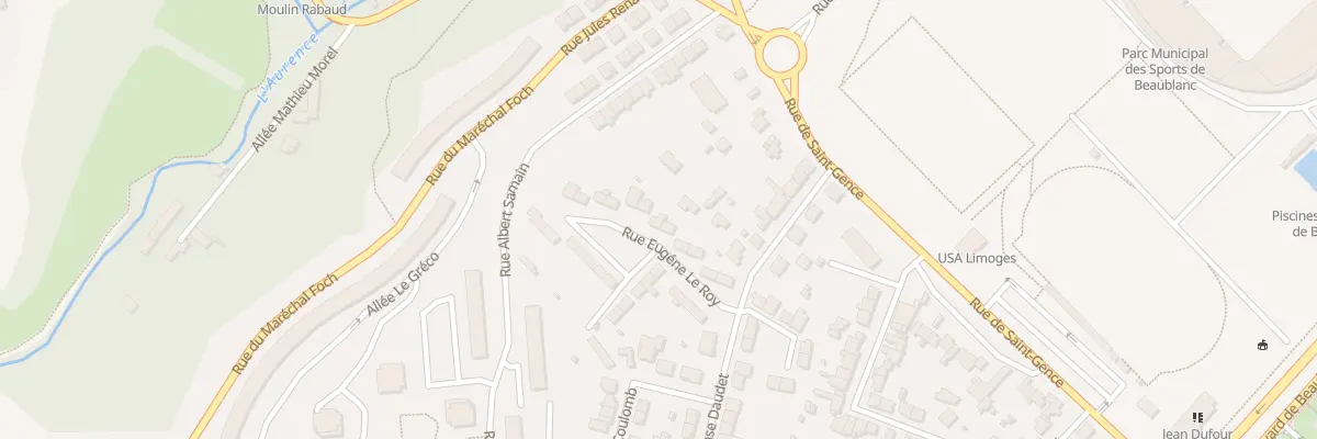 Plan du 12 Rue Eugène Le Roy à Limoges