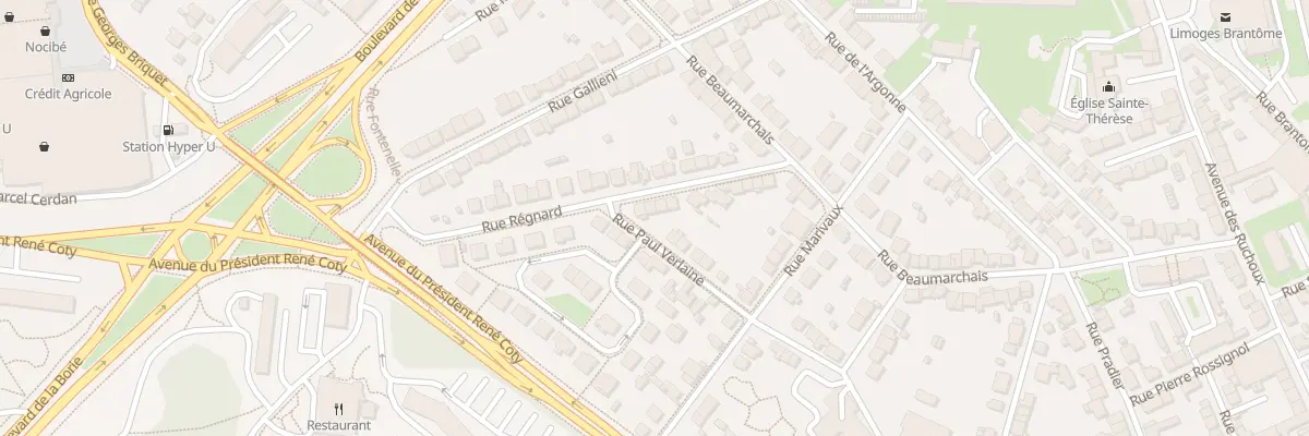 Plan du 21 Rue Regnard à Limoges