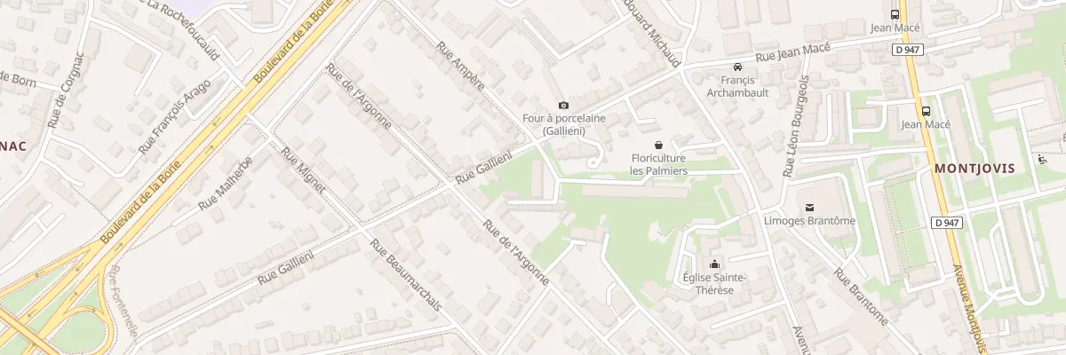 Plan du 25 Rue Gallieni à Limoges