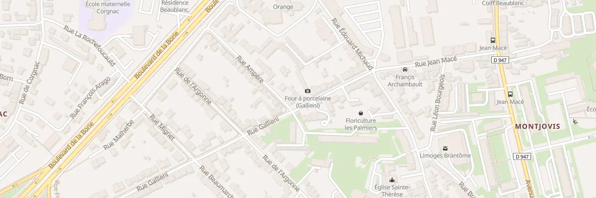Plan du 28 Rue Gallieni à Limoges