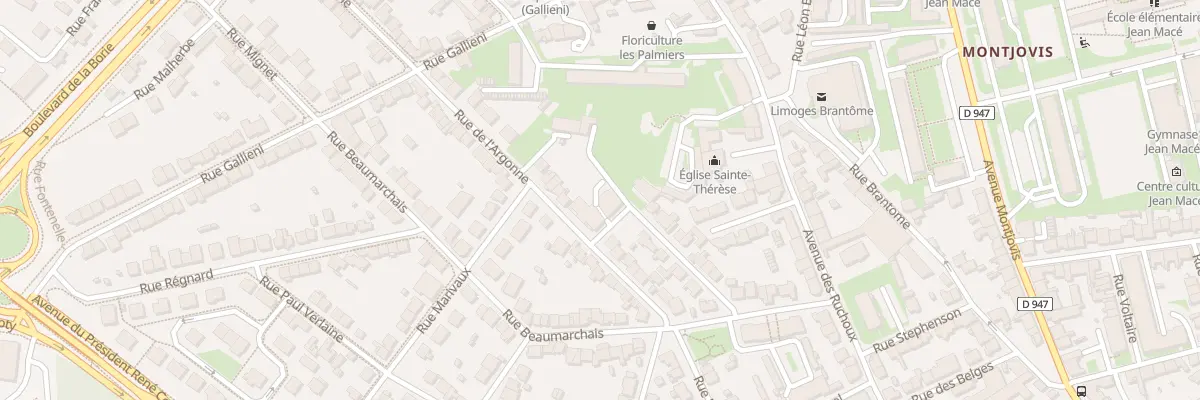 Plan du 22 Rue de l’Argonne à Limoges