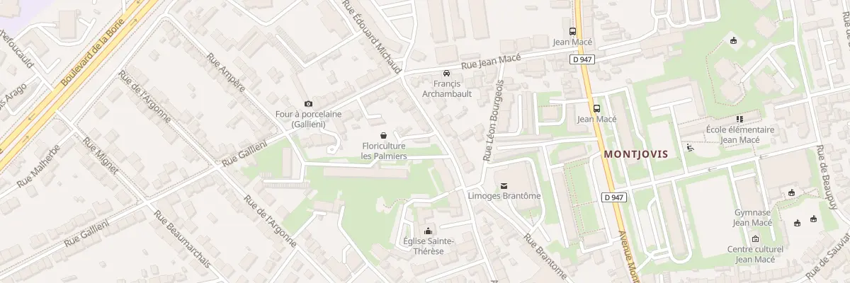 Plan du 11 Rue des Palmiers à Limoges