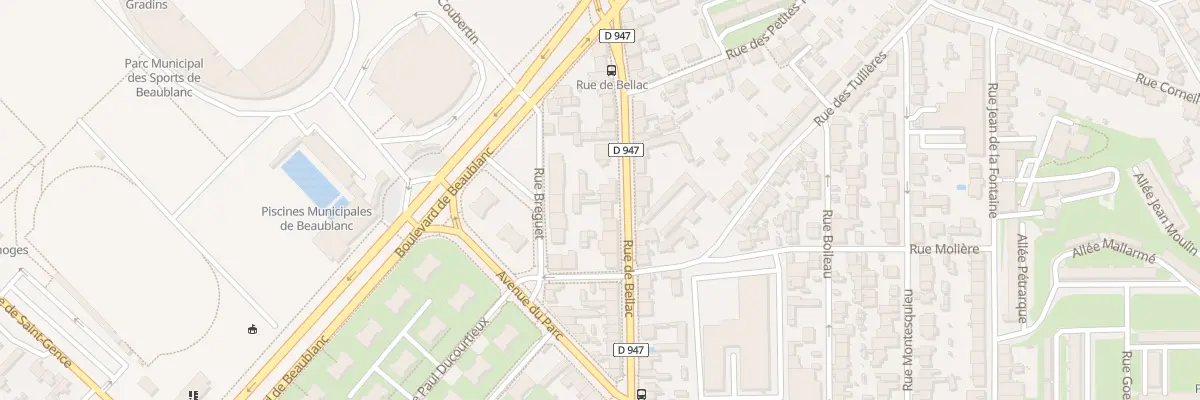 Plan du 33 Rue de Bellac à Limoges