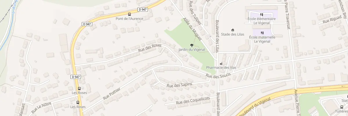 Plan du 1 Rue des Roses à Limoges