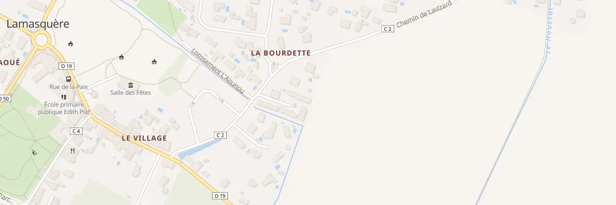 Plan du 186 Che Lavizard à Lamasquère