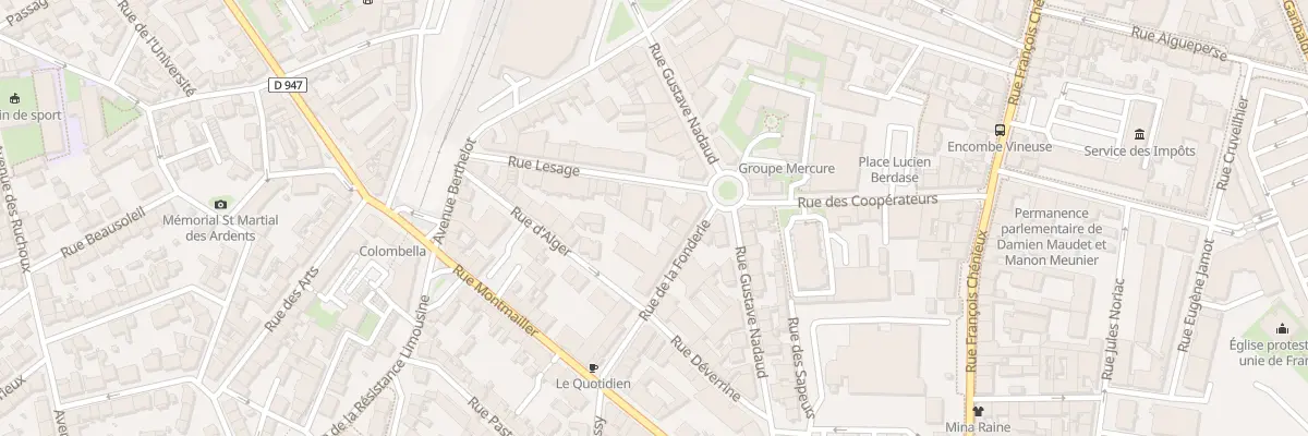 Plan du 7 Rue Lesage à Limoges