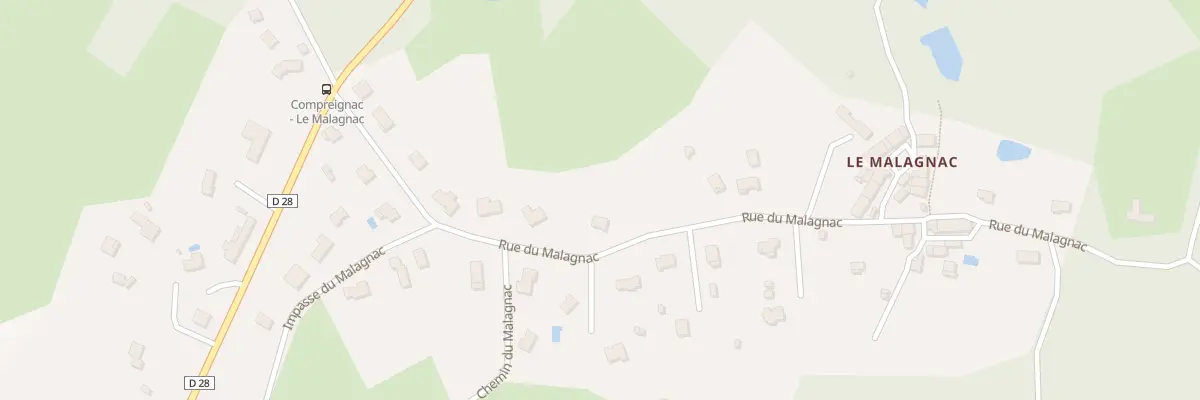 Plan de Malagnac à Compreignac