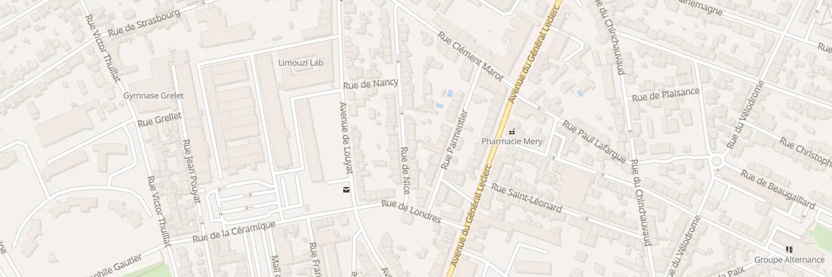 Plan du 16 Rue de Nice à Limoges