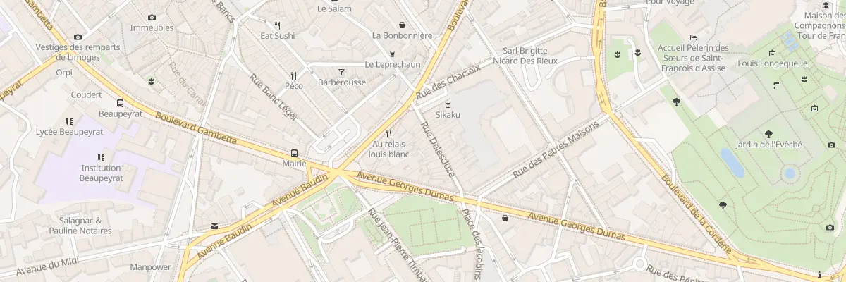 Plan du 25 Rue Delescluze à Limoges