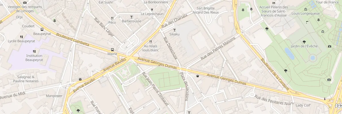 Plan du 9 Rue Delescluze à Limoges