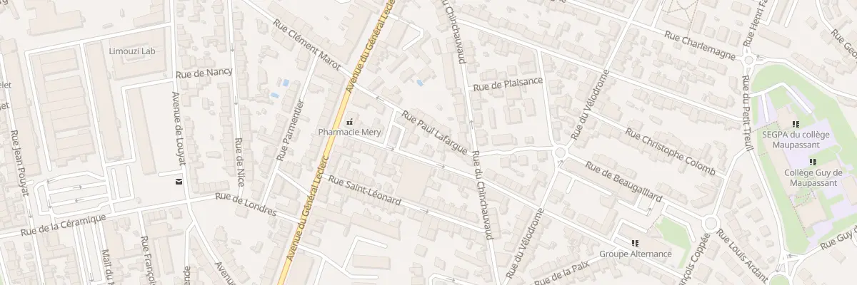 Plan du 54 Rue Emile Zola à Limoges