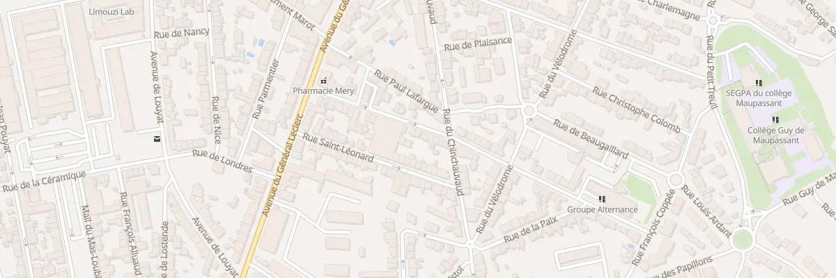 Plan du 43 Rue Emile Zola à Limoges