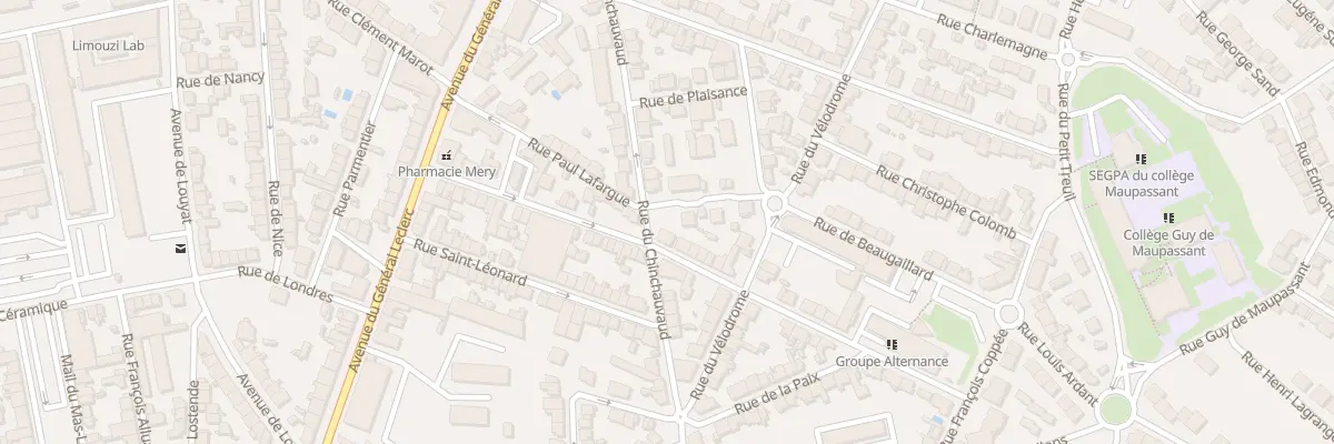 Plan du 42 Rue Emile Zola à Limoges