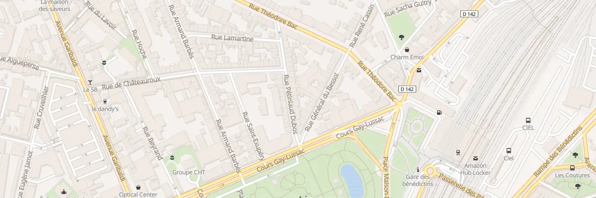 Plan du 14 Rue Pétiniaud-Dubos à Limoges