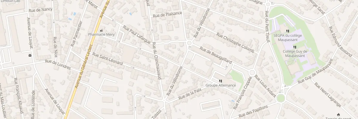 Plan du 28 Rue Emile Zola à Limoges