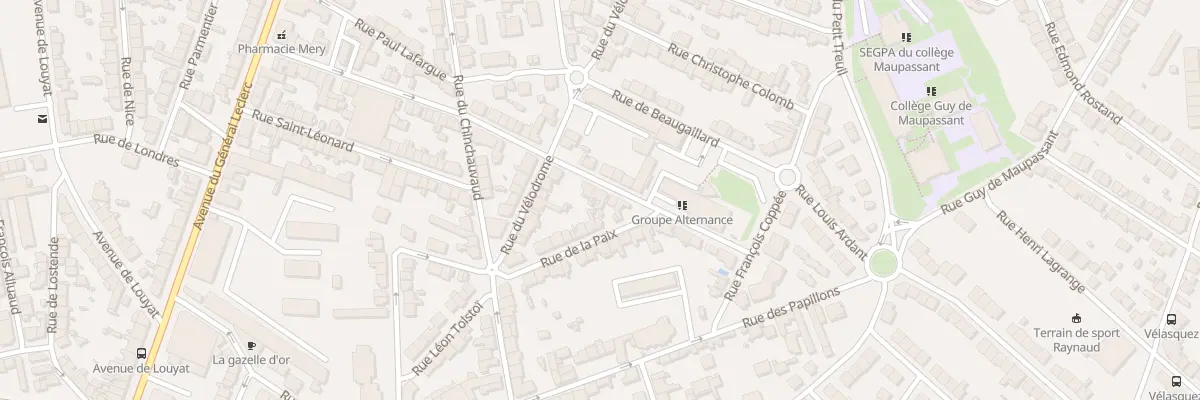 Plan du 15 Rue Emile Zola à Limoges
