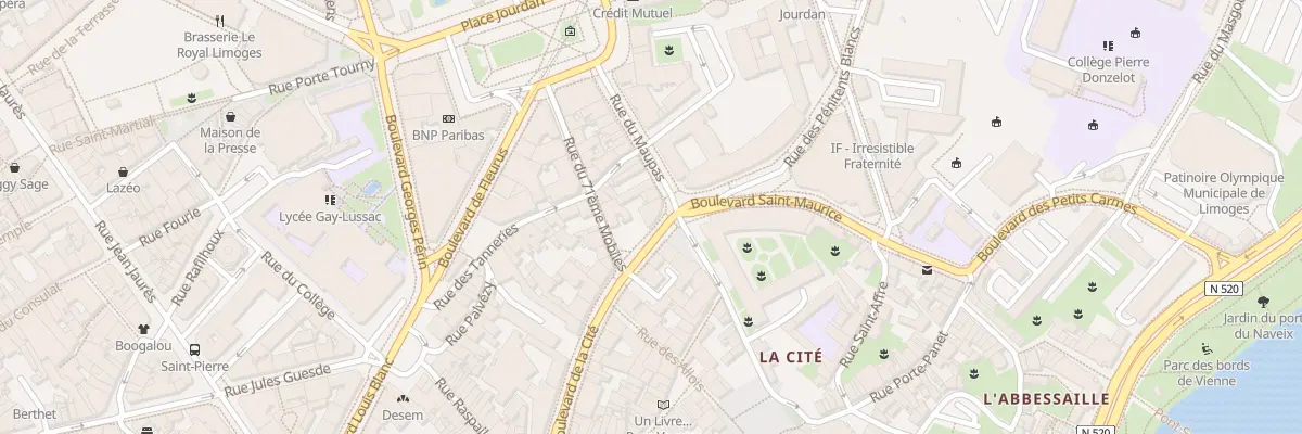 Plan du 2 Bd de la Cité à Limoges
