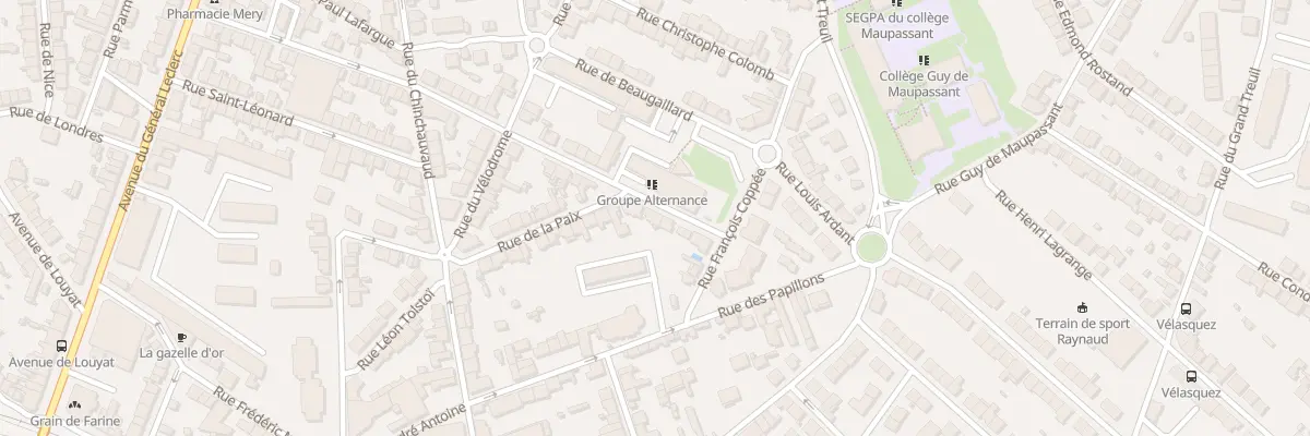 Plan du 7 Rue Emile Zola à Limoges