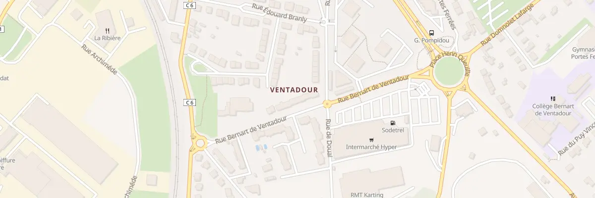 Plan du 34 Rue Bernart de Ventadour à Limoges