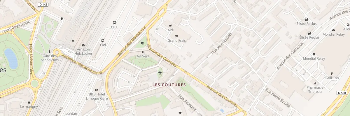 Plan du 38 Av des Coutures à Limoges
