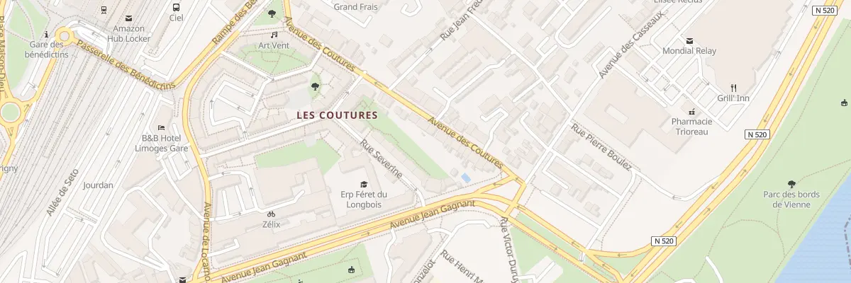 Plan du 17 Av des Coutures à Limoges