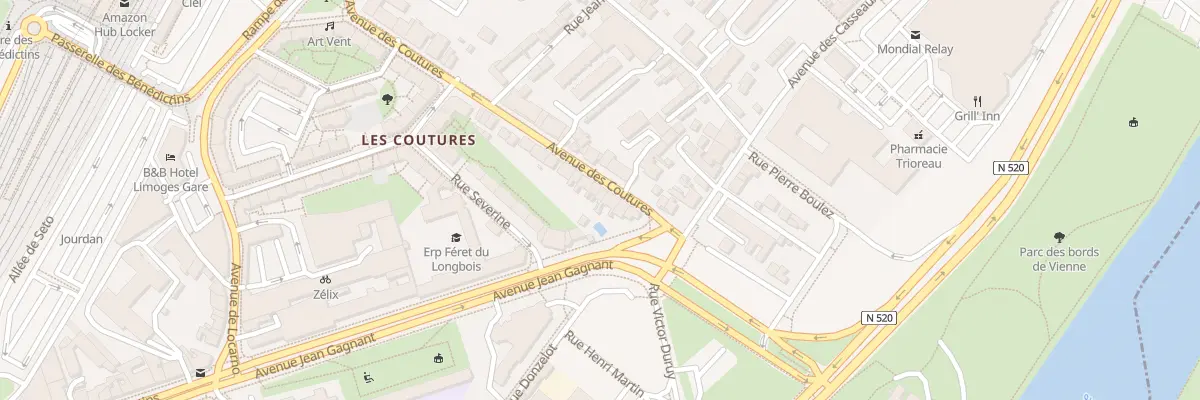Plan du 7 Av des Coutures à Limoges